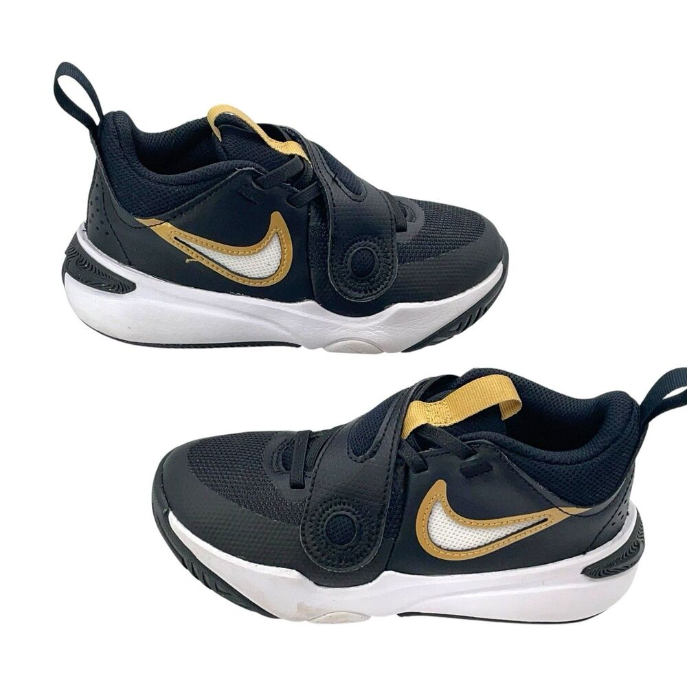Nike Youth Size 12C Sneaker Three Quarters Tall Black/Metallic/Gold DV8994-004